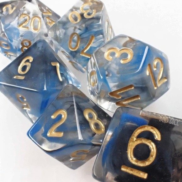 DND Dice Set - Sugar Daddy - 7 Resin Dice - Fantasy RPG Tabletop Gaming - Picture 2 of 3